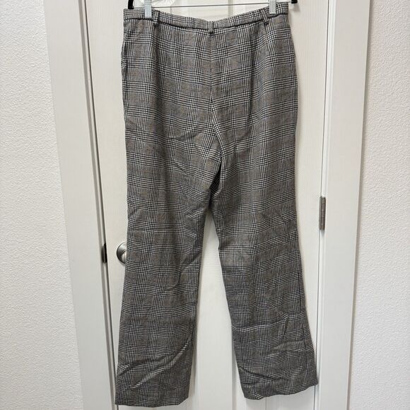 Vintage Pendleton Womens Virgin Wool Slacks Pants Sz 12 Houndstooth Black Brown - Picture 4 of 10